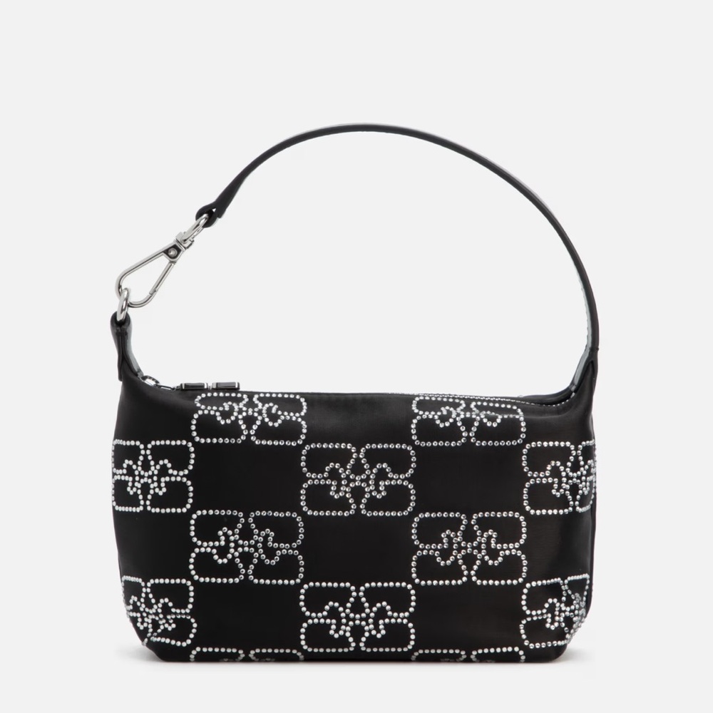 ISO Ganni Black and Silver Shoulder Bag